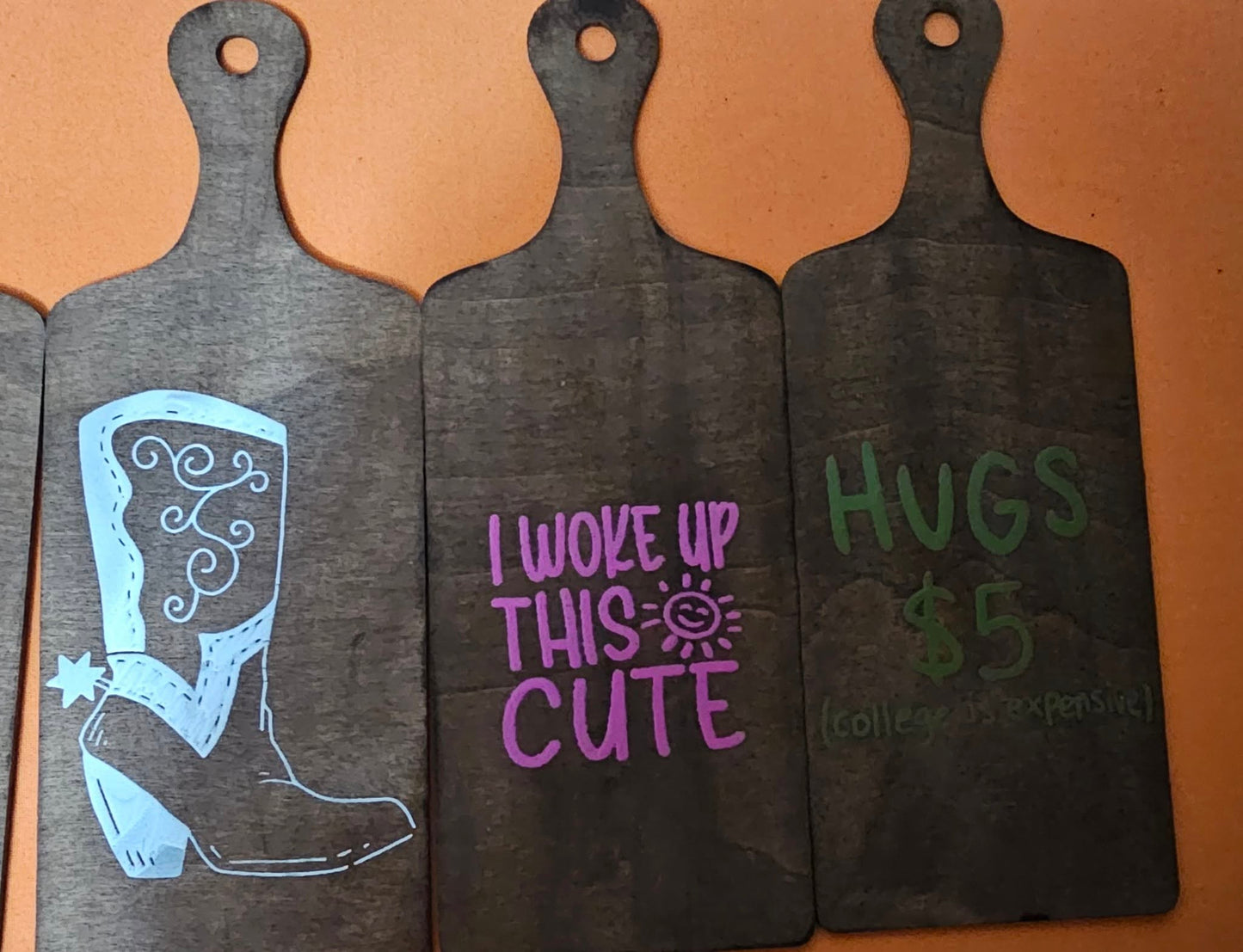 10 HAND PAINTED AND STAINED MINI CHARCUTERIE BOARDS