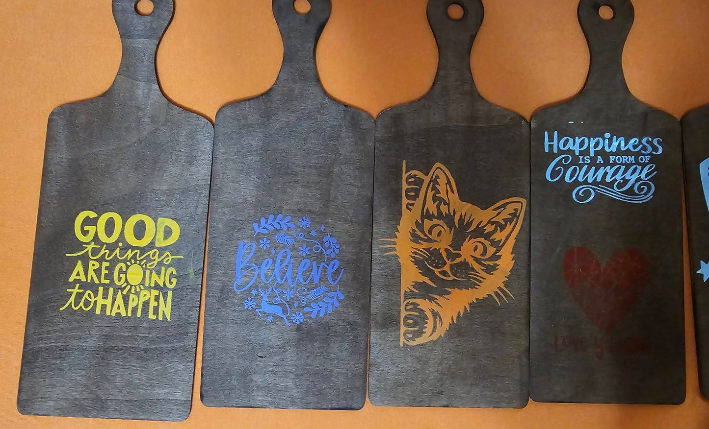 10 HAND PAINTED AND STAINED MINI CHARCUTERIE BOARDS