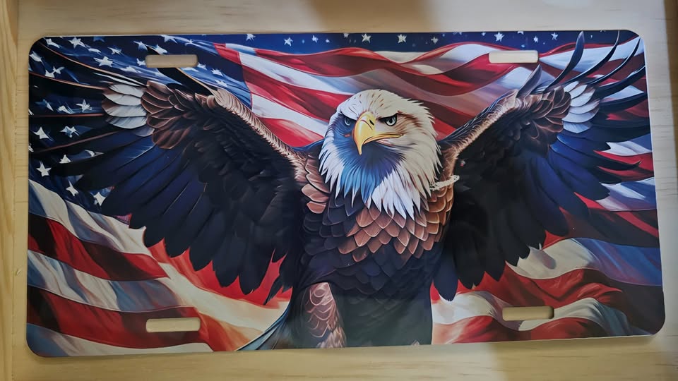 American eagle patriotic license plate