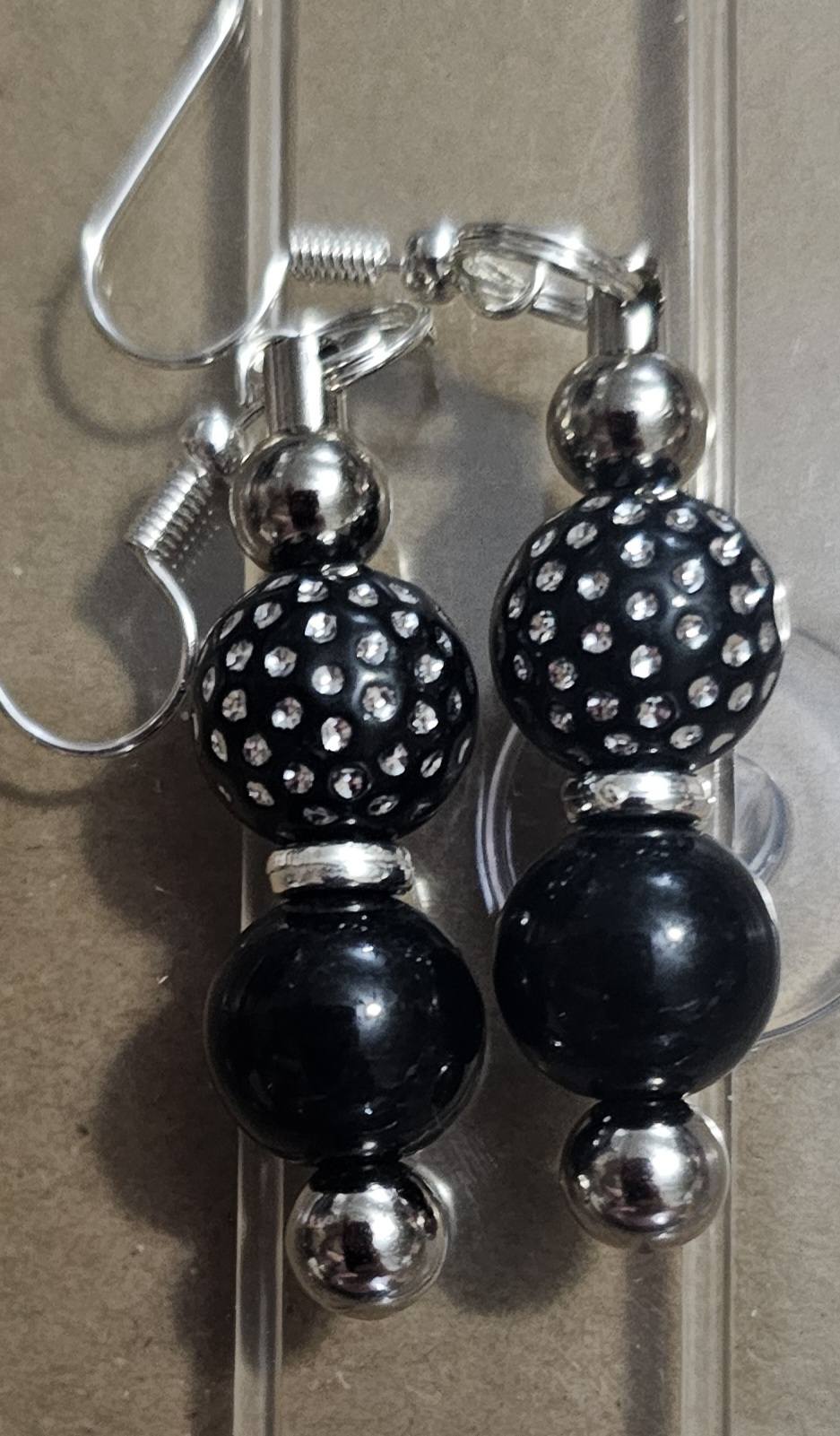 BEADED BAR EARRINGS