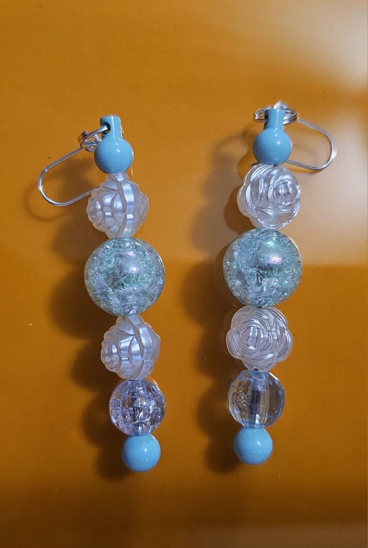 BEADED BAR EARRINGS