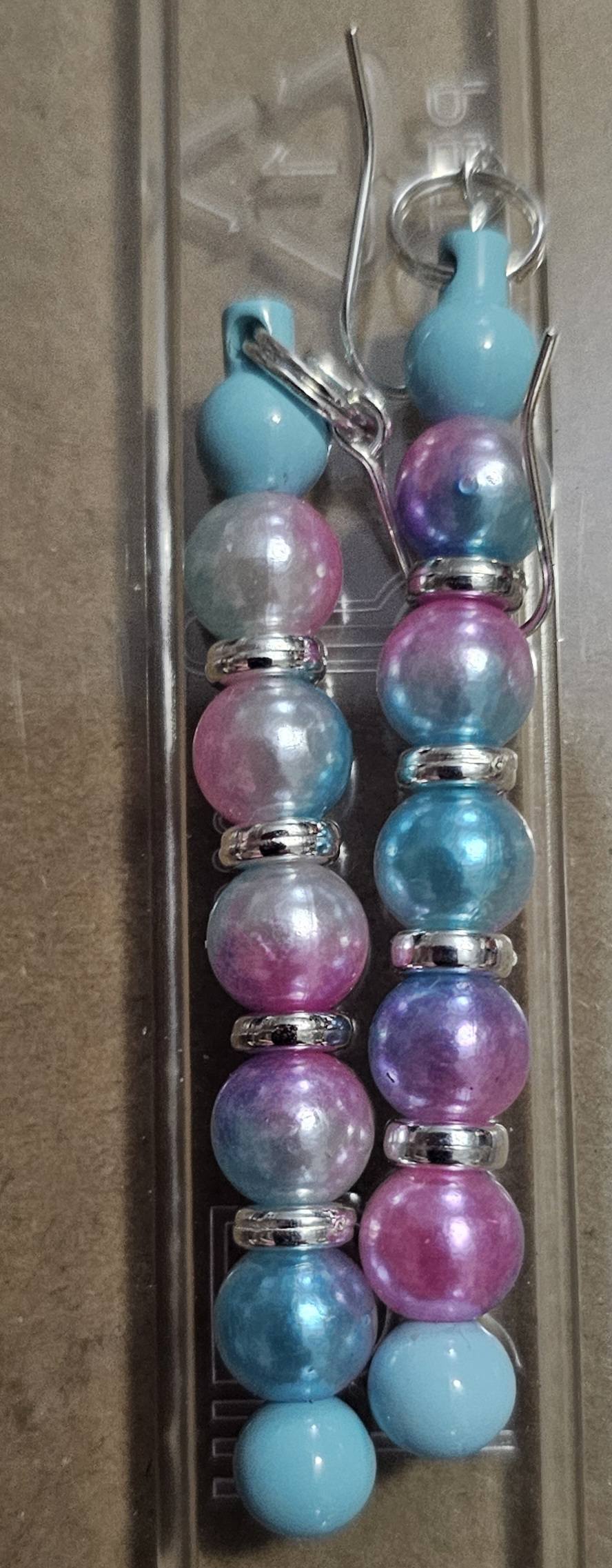 BEADED BAR EARRINGS