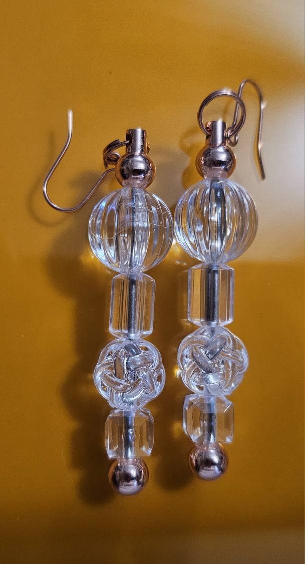 BEADED BAR EARRINGS