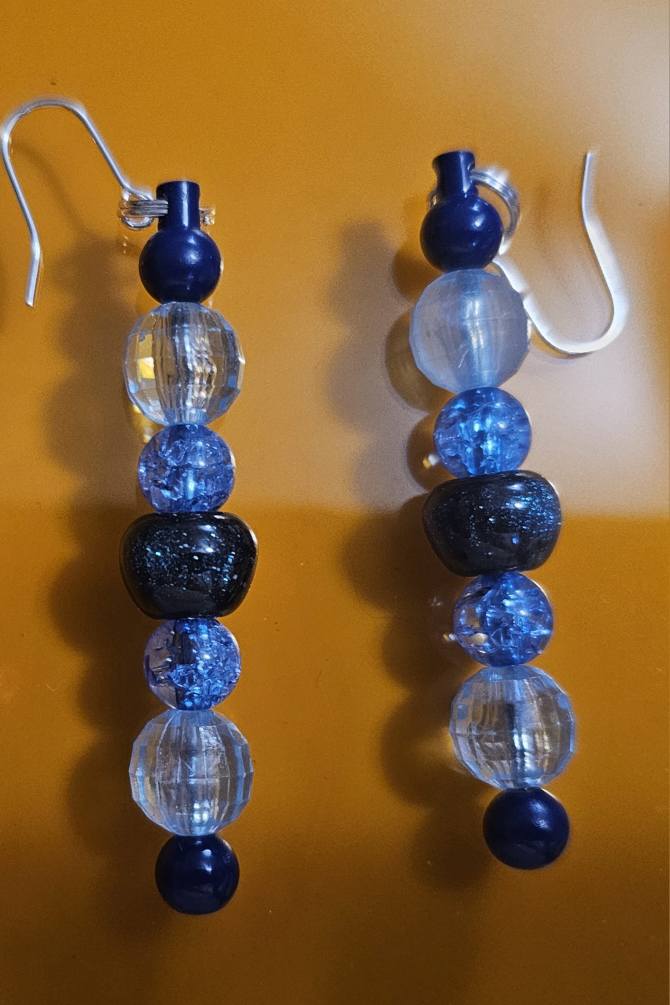 BEADED BAR EARRINGS