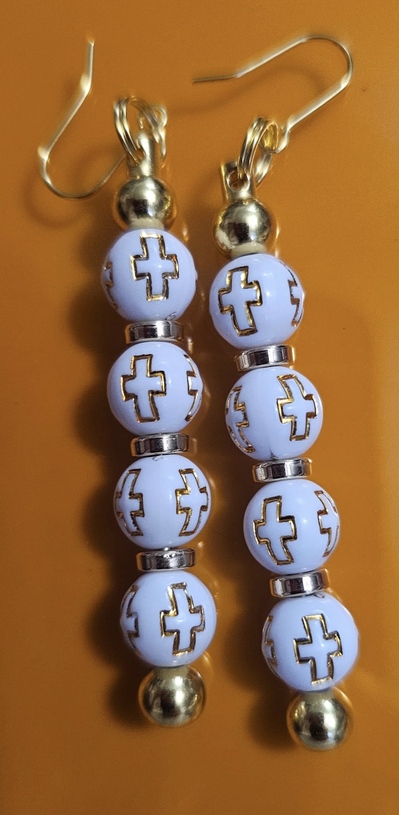 BEADED BAR EARRINGS