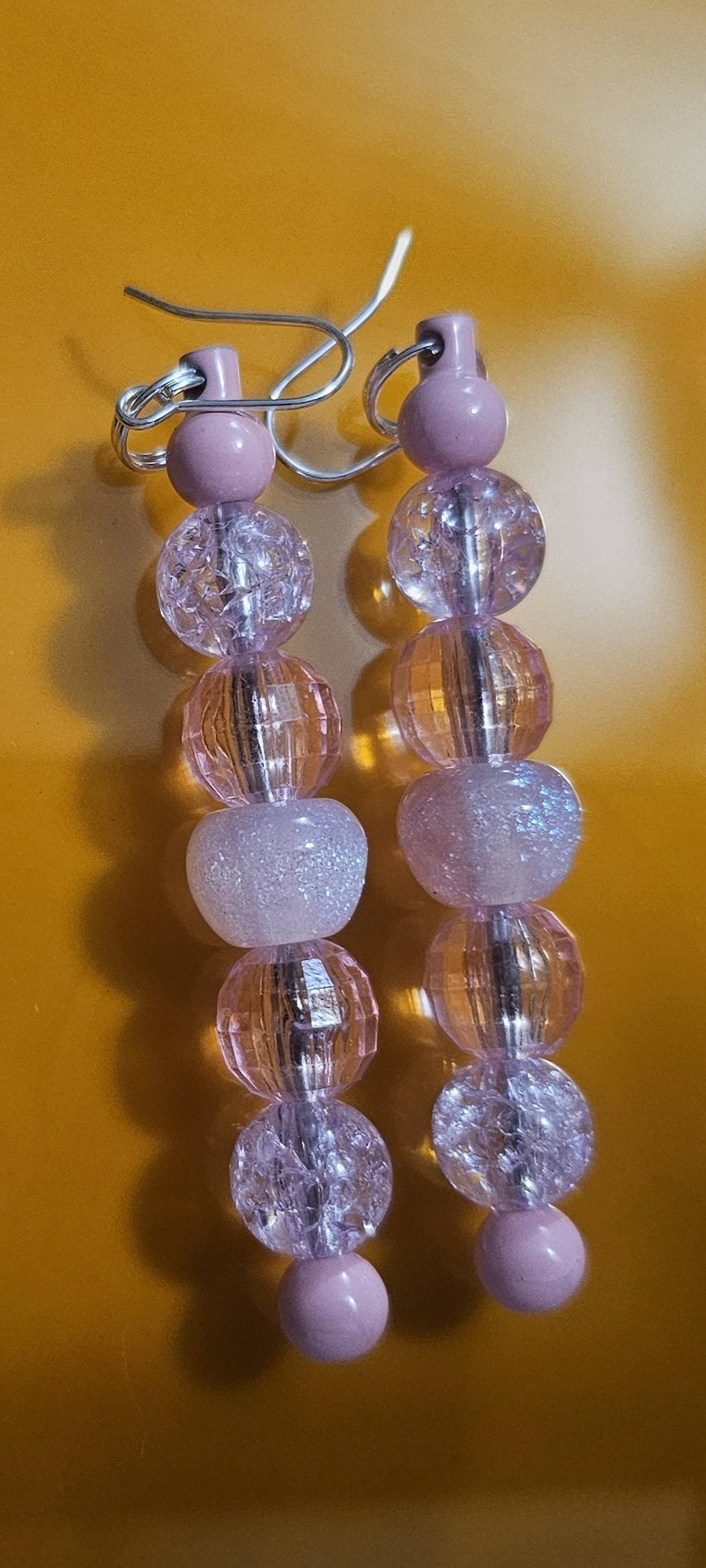 BEADED BAR EARRINGS