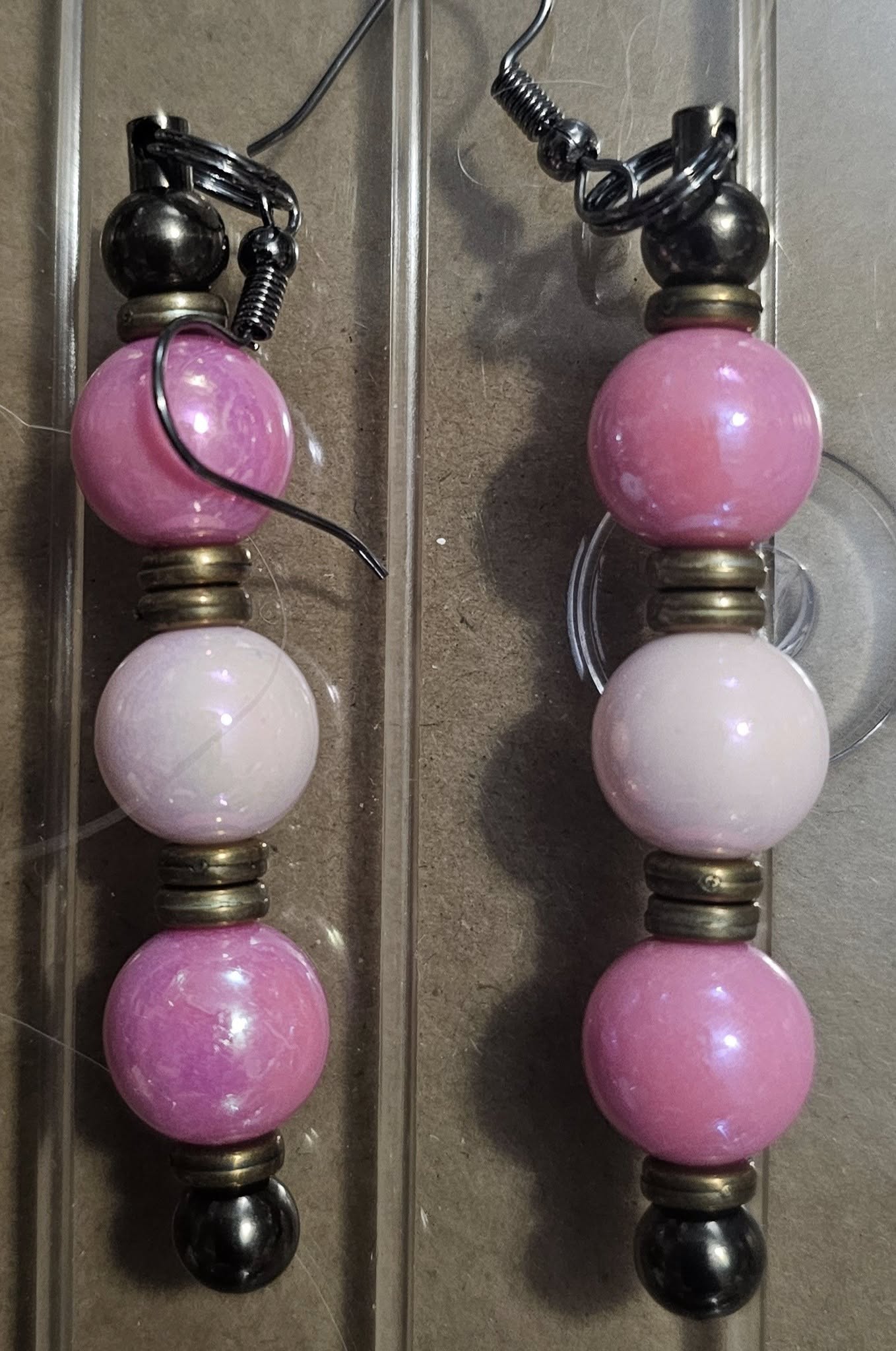 BEADED BAR EARRINGS