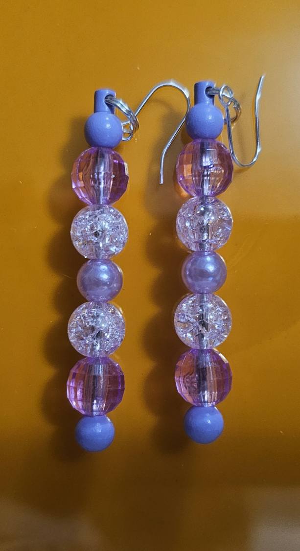 BEADED BAR EARRINGS