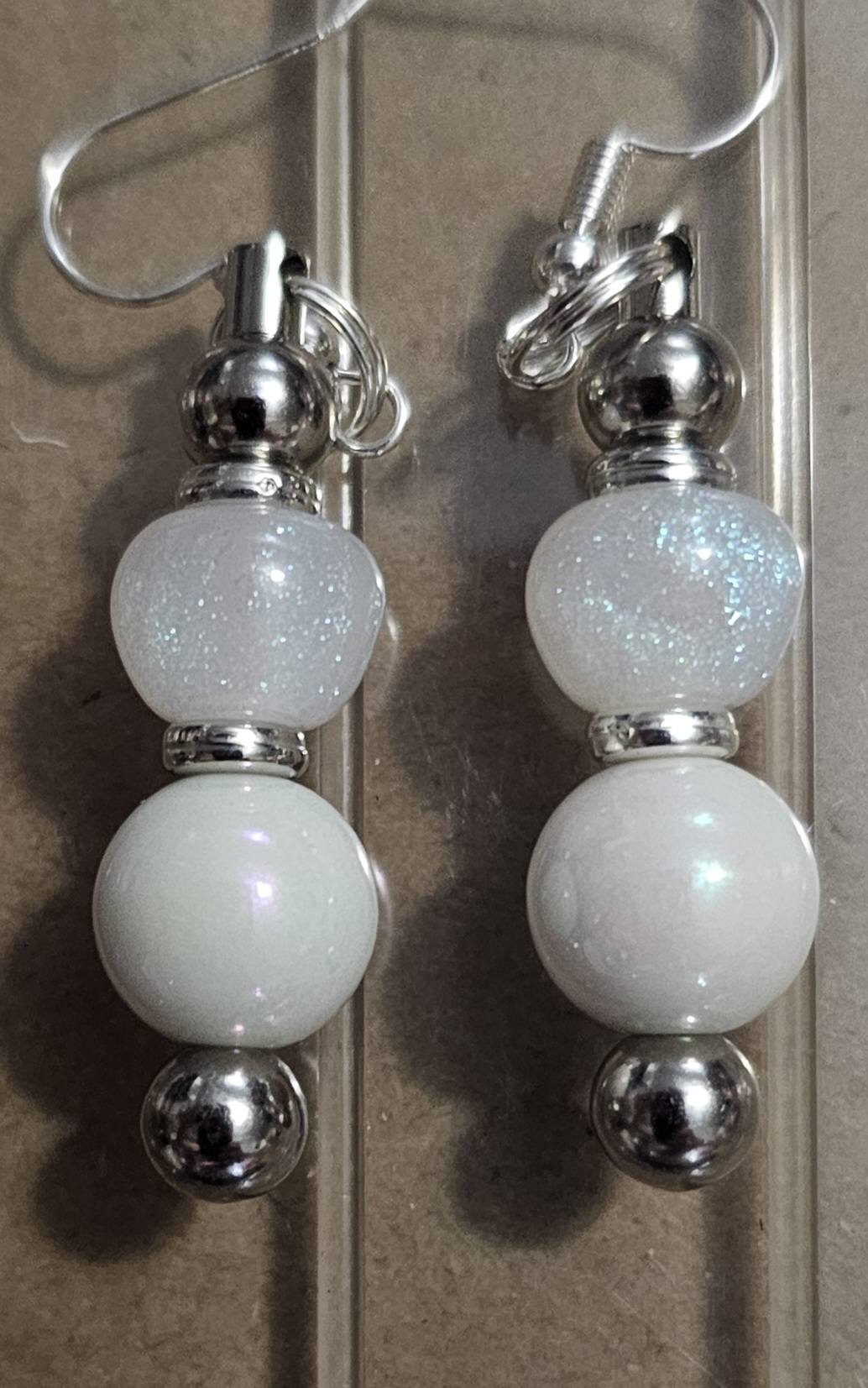 SHORT BEADED BAR EARRING AND CHRISTMAS DANGLES