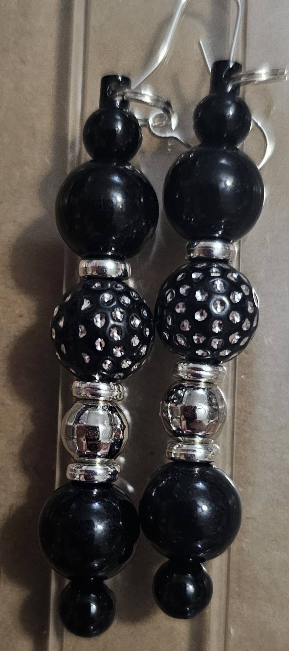 BEADED BAR EARRINGS