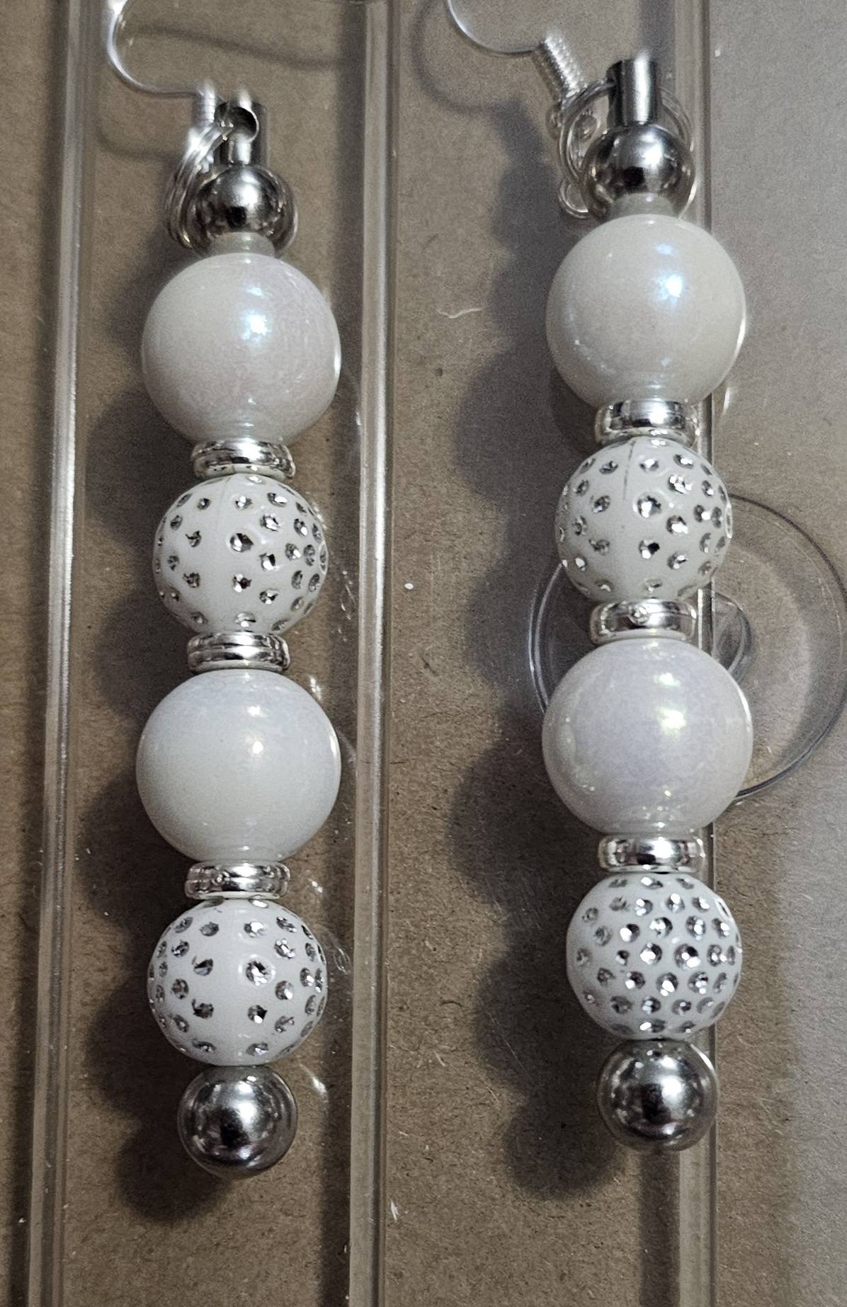 BEADED BAR EARRINGS