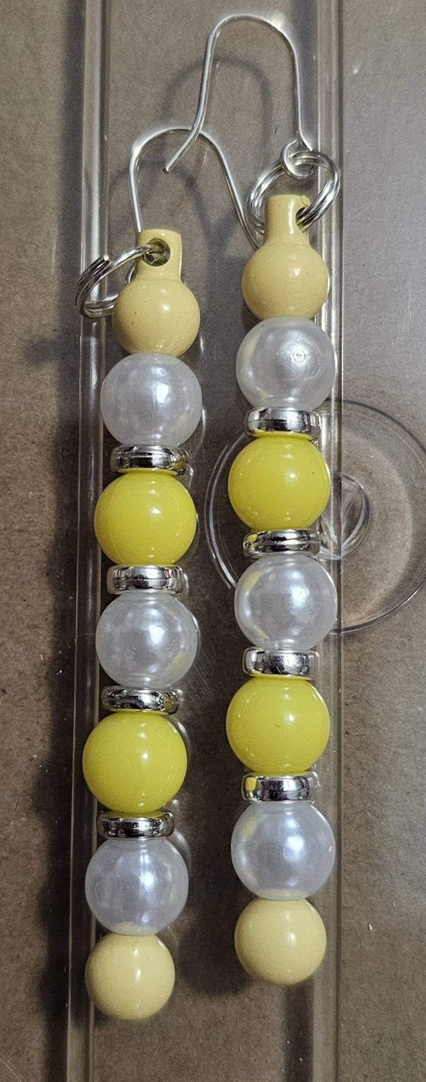 BEADED BAR EARRINGS