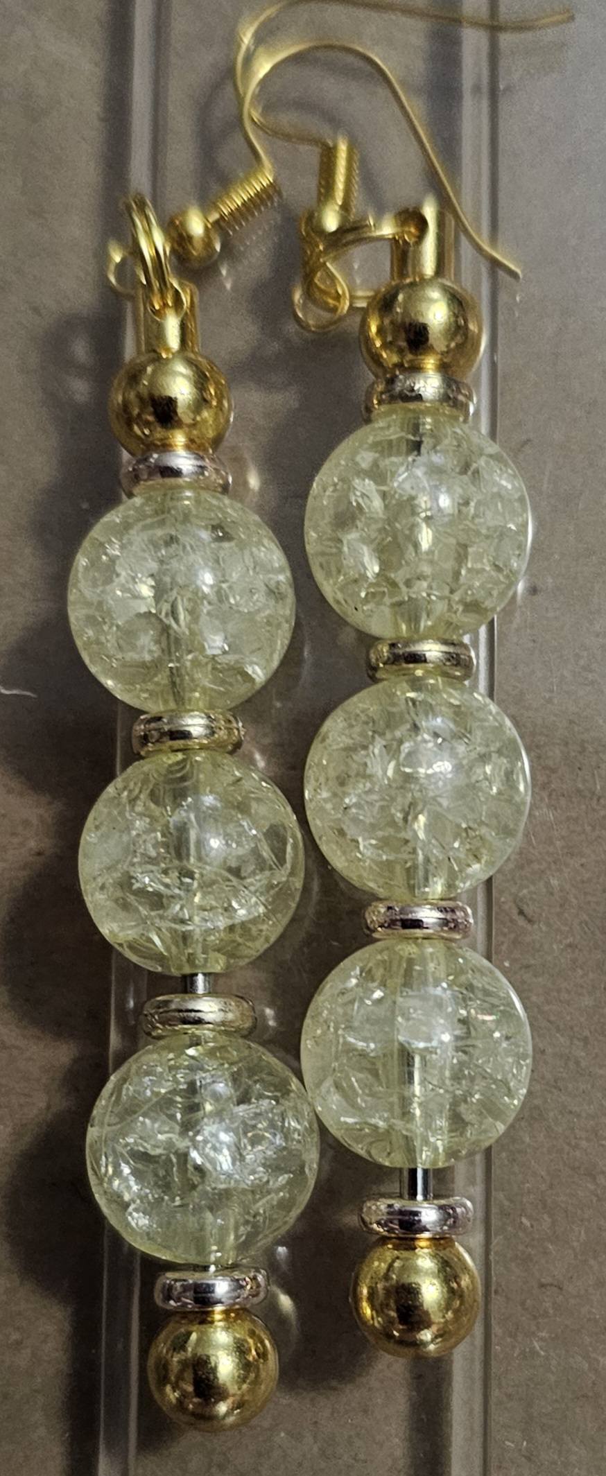 BEADED BAR EARRINGS