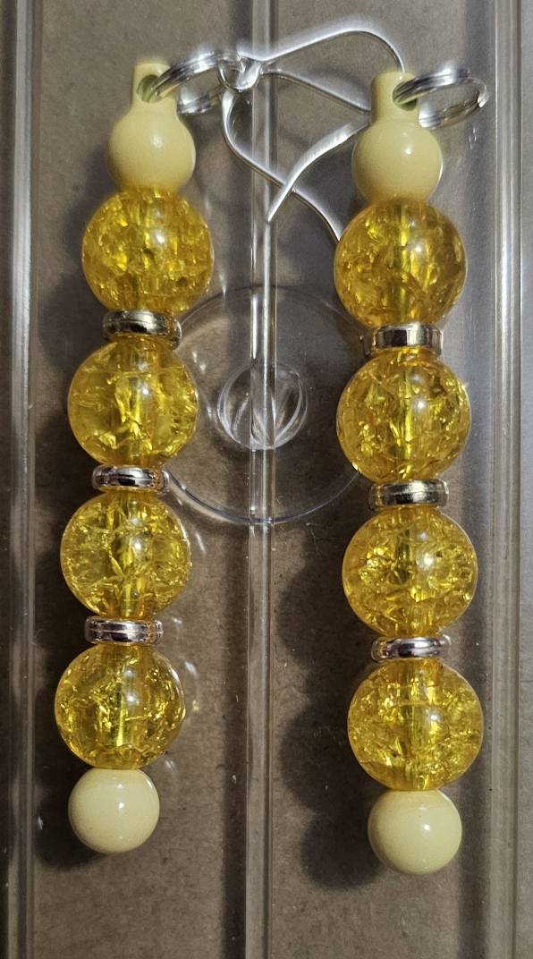 BEADED BAR EARRINGS