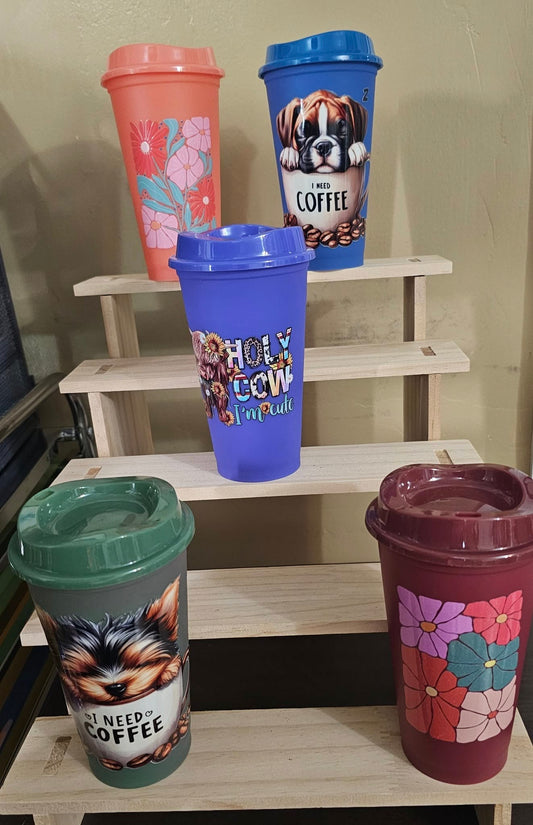 PLATIC RESUABLE COFFEE CUPS
