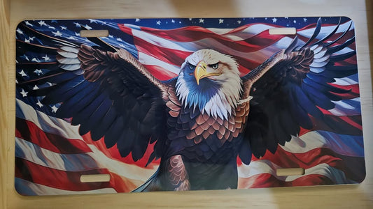 American eagle patriotic license plate