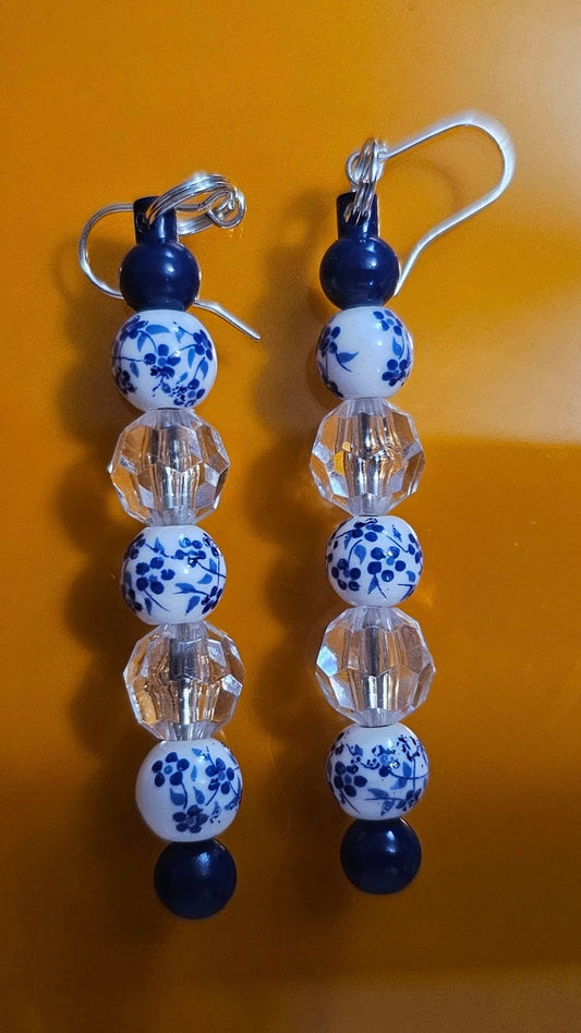 BEADED BAR EARRINGS